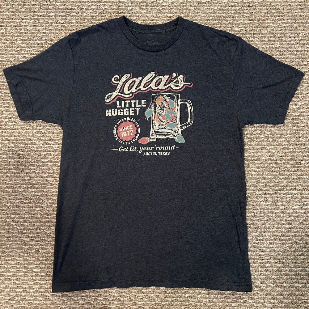 Dive Bar Shirt Club T-Shirt - Blue Men's Large - Lala's Little Nugget - TX